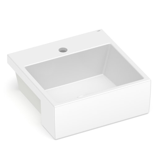 Cuba De Semiencaixe Quadrada Com Mesa Basic Q2 Branco Celite 41x41cm - Imagem principal - 5d6c656e-1f79-410c-b333-c72bafb1b24f