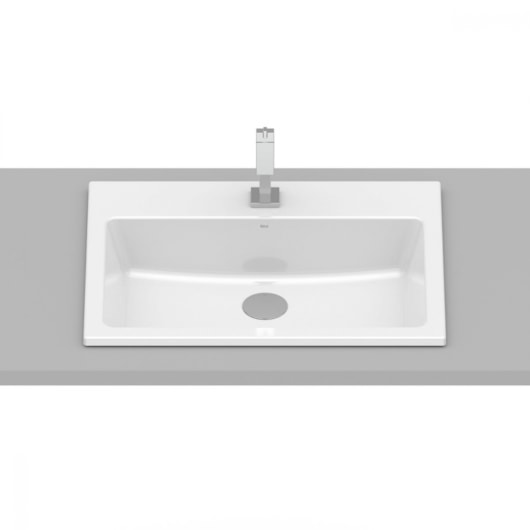 Cuba de Sobrepor Com Mesa Branca Roca 550x420 mm  - Imagem principal - 9531795f-6498-4015-8d56-857e6a06332a