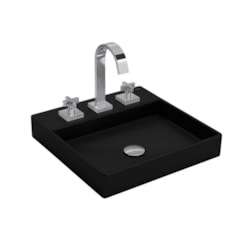 Cuba De Sobrepor Quadrada 40x40cm Com Mesa L129 Ébano Fosco Deca