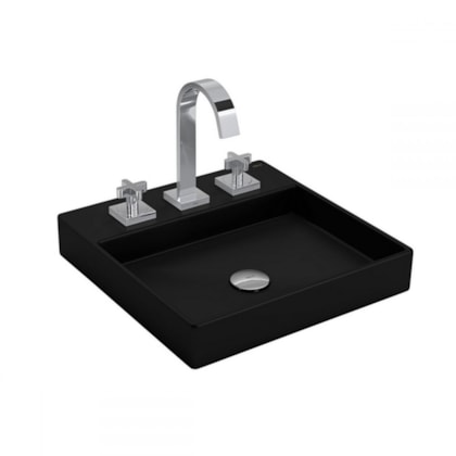 Cuba De Sobrepor Quadrada 40x40cm Com Mesa L129 Ébano Fosco Deca