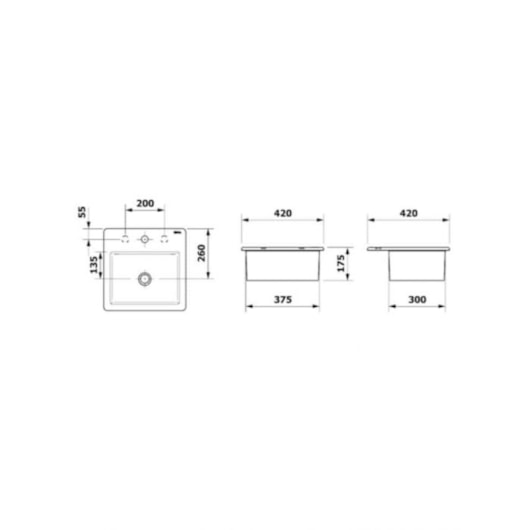 Cuba De Sobrepor Quadrada Com Mesa 42x42cm Branco Roca - Imagem principal - 00a78a0f-4167-4b65-a956-63d92fb9fbaf