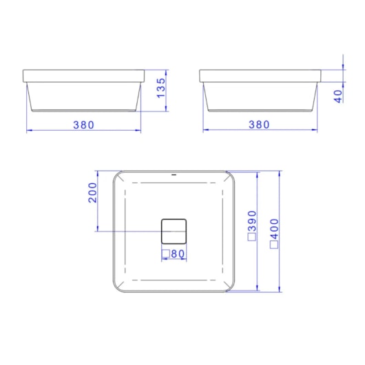 Cuba De Sobrepor Quadrada Sem Mesa Slim Branco Deca 40x40cm - Imagem principal - 6f3278b9-1890-4c36-8171-26cfd49fad3f