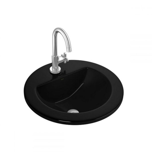 Cuba De Sobrepor Redonda 45x45cm Com Mesa L1272 Ébano Deca - Imagem principal - e4ab33ce-74a6-48e1-b46b-9636056bbf13