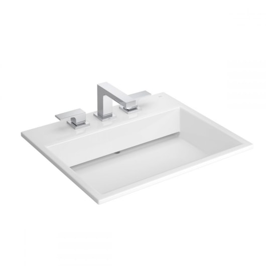 Cuba De Sobrepor Retangular 56x46cm Com Válvula L870 Branco Deca - Imagem principal - 7a98019b-fe8f-43f9-8efc-cc859c424e77