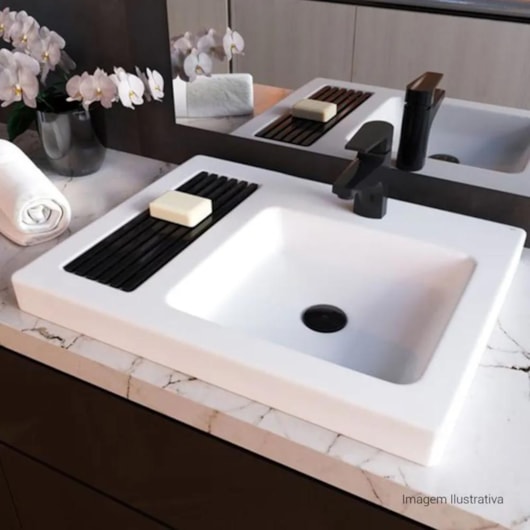 Cuba De Sobrepor Retangular Branco Deca 60,5x47,5cm - Imagem principal - 23d1dc07-b5dd-47df-b9d2-5b84f8c52925