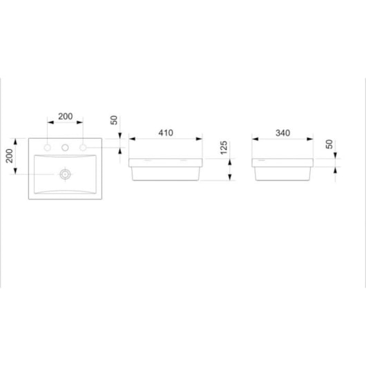 Cuba De Sobrepor Retangular Com Mesa Basic Q7 41x35cm Branco Celite - Imagem principal - 80f4b904-9c79-4d79-a950-c8dd2b2a3f3f