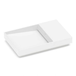 Cuba de Sobrepor Retangular Com Mesa Dash Horizon 60x38cm Branco Matte Roca