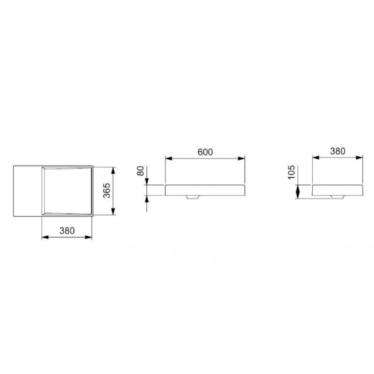 Cuba de Sobrepor Retangular Com Mesa Dash Horizon 60x38cm Matte Black Roca - Imagem principal - 20014b71-9339-4a05-aa07-fd0bb974c594