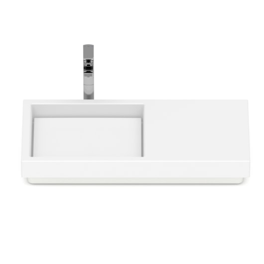 Cuba de Sobrepor Retangular Com Mesa e Tampo Skyline Horizon 80x38cm Branco Matte Roca - Imagem principal - 414b5414-f516-4c18-8eb1-44849d38089a