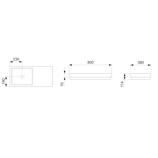 Cuba de Sobrepor Retangular Com Mesa e Tampo Skyline Horizon 80x38cm Onix Roca - Imagem principal - 817a3f1e-5fa7-42ad-8a13-066189d0df04