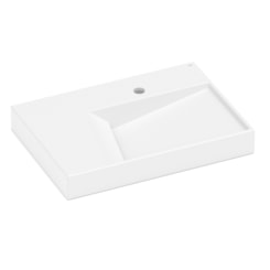 Cuba de Sobrepor Retangular com Mesa Geometric Horizon 60x42cm Branco Matte Roca