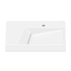 Cuba de Sobrepor Retangular com Mesa Geometric Horizon 60x42cm Branco Matte Roca