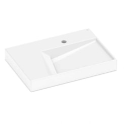 Cuba de Sobrepor Retangular com Mesa Geometric Horizon 60x42cm Branco Roca
