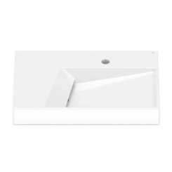 Cuba de Sobrepor Retangular com Mesa Geometric Horizon 60x42cm Branco Roca