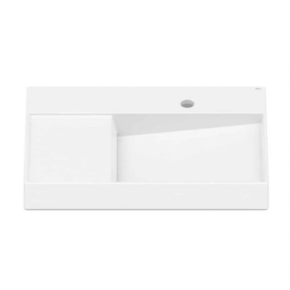 Cuba de Sobrepor Retangular Com Mesa View Horizon 60x42cm Branco Matte Roca