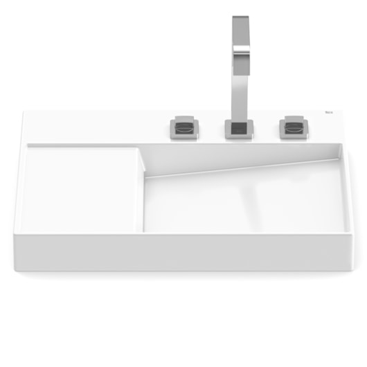 Cuba De Sobrepor Retangular Com Mesa View Horizon 60x42cm Branco Roca - Imagem principal - cf39e273-d412-41ca-abb7-1e9d24a9b4e1