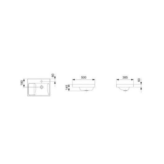 Cuba de Sobrepor Retangular Optica L50 50x38cm Branco Roca - Imagem principal - 2e6521aa-0593-4cb0-9f3f-4a5280795d5d