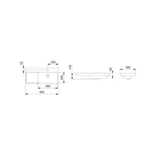 Cuba De Sobrepor Retangular Optica L80 8x38cm Branco Roca - Imagem principal - 4604b446-84d1-45c4-9296-96b12a41ec08