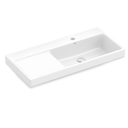 Cuba De Sobrepor Retangular Optica L80 8x38cm Branco Roca