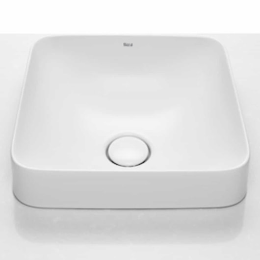 Cuba De Sobrepor Válvula 1.1/4 Square Branco Roca 37x37cm - Imagem principal - 1a37b78a-8449-4358-aa10-10157da02222