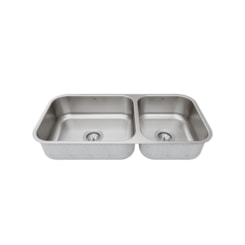 Cuba Dupla De Embutir Em  Aço Inoz Escovado Cd50/34 Mekal 86x40x17/1cm