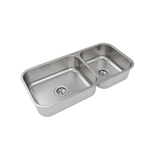 Cuba Dupla De Embutir Em  Aço Inoz Escovado Cd50/34 Mekal 86x40x17/1cm - Imagem principal - dd81c80f-bf9c-452d-8851-3e5166420e66