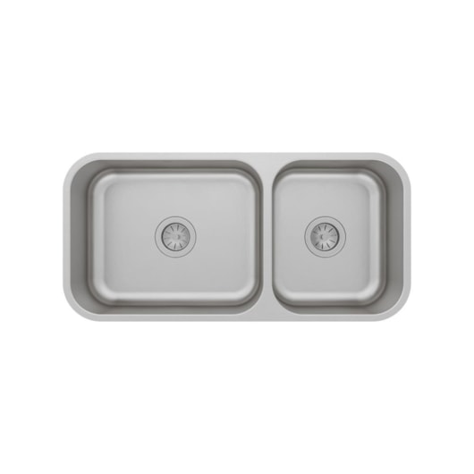 Cuba Dupla De Embutir Em  Aço Inoz Escovado Cd50/34 Mekal 86x40x17/1cm - Imagem principal - 71fe80d5-fc4d-4216-a904-af394f3909d9