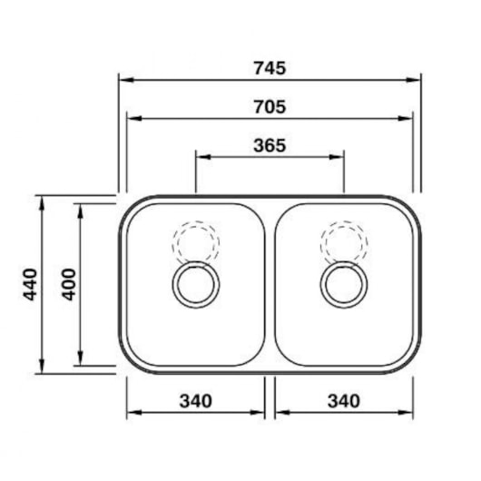 Cuba Dupla De Inox Cd-34 Com Válvula Polida Mekal 70x40x17cm - Imagem principal - 6ade04d6-92f9-4b6a-9727-9f113c22093b