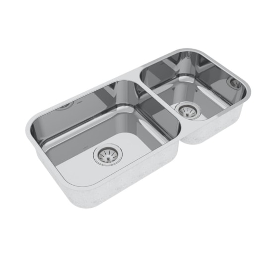 Cuba Dupla De Inox Polido Mekal 86x40x20cm - Imagem principal - bf6897a0-d1b8-4ba7-8eb3-b484e0da62cd