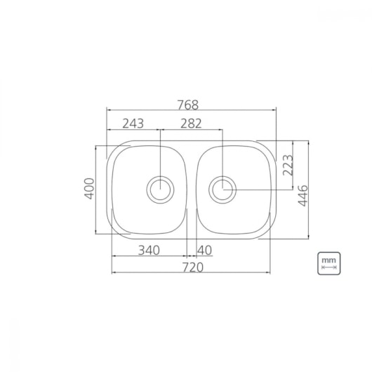 Cuba Dupla Em Aço Inox Com Válvula Isis Alto Brilho Tramontina 72x40x15cm - Imagem principal - db9c1910-1f15-4681-b657-c5a297053896