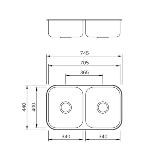Cuba Dupla Em Inox CD-34 Mekal - Imagem principal - c318f2bd-ae0e-4fbd-9e6b-d3ed63c227b8