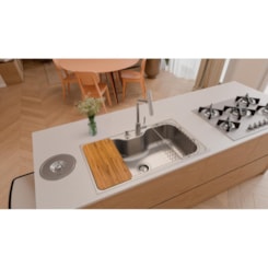Cuba Em Aço Inox Com Acessórios Morgana Maxi 78FX Escovado Tramontina 86x50cm