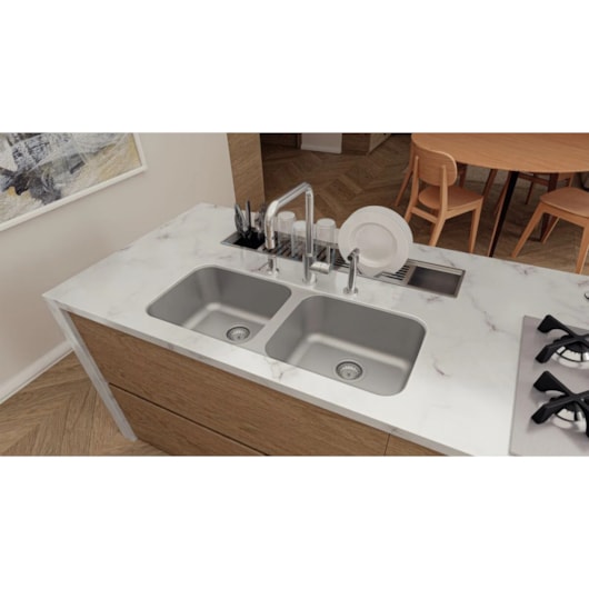 Cuba Em Inox Dora Duo 2C Acetinado Tramontina 40L - Imagem principal - c374343e-58c5-42b9-85e5-431d9d178a1a