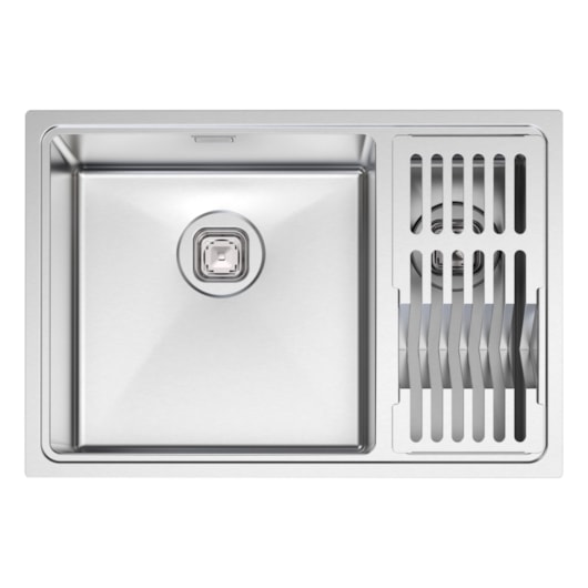 Cuba Inox Design Collection Quadrum Scotch Brite C/ Acessórios 66X46Cm Tramontina - Imagem principal - ac890c3b-48e1-4ed2-a717-f2b889eacec1