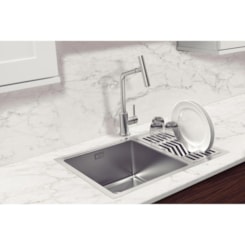 Cuba Inox Design Collection Quadrum Scotch Brite Com 2 Cubas e Escorredor de Pratos e Copos 66X46cm Tramontina