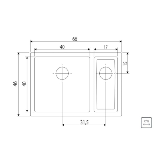 Cuba Inox Design Collection Quadrum Scotch Brite Com 2 Cubas e Escorredor de Pratos e Copos 66X46cm Tramontina - Imagem principal - 63b93814-0f30-4400-bdae-4f82cce3feda