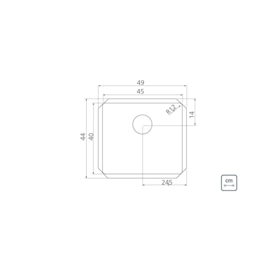 Cuba Inox Quadrum Undermount Tramontina 45x40x20,5cm - Imagem principal - 6915cf8d-8bca-40c3-909e-e7f68769e0af
