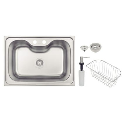 Cuba Morgana 60 Fx Undermount em Aço Inox Escovado com Acessórios Tramontina
