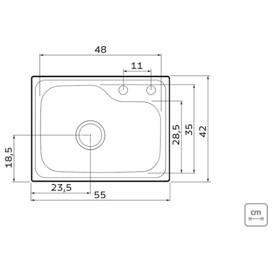 Cuba Morgana Compact 48 FX Undermount em Aço Inox Tramontina - Imagem principal - b3c4fe47-e17d-405f-bf81-b56f82cd9ce4