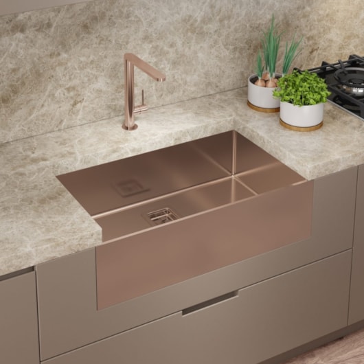 Cuba Primaccore Farm Sink Rose Gold Debacco 74x43cm - Imagem principal - 3126978a-acf7-4654-816f-8ed022ae58e6