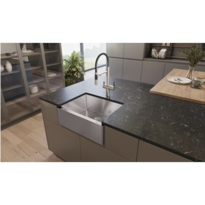Cuba Quadratino Farm Sink Stee S/Furo Escovado Debacco 59,5x46,8cm