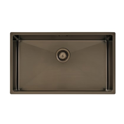 Cuba Quadrum Aço Inox Pvd Black Tramontina 70x40 cm