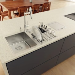 Cuba Quadrum Design Collection Em Aço Inox Com Acessórios Tramontina 77x46x20,5cm