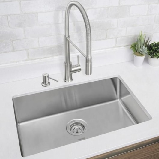 Cuba Quadrum Undermount Inox Com Válvula Escovado Tramontina 70x40cm - Imagem principal - c580798b-85ae-4da6-a086-5ac0f8afc4d3