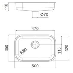 Cuba Riva Sem Polimento Sem Válvula 3,5 Docol 46x30x11 cm