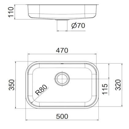 Cuba Riva Sem Polimento Sem Válvula 3,5 Docol 46x30x11 cm