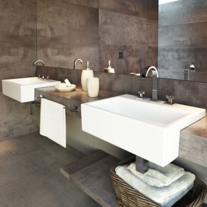 Cuba Semi-Encaixe Quadrada com Deck Deca 40cm