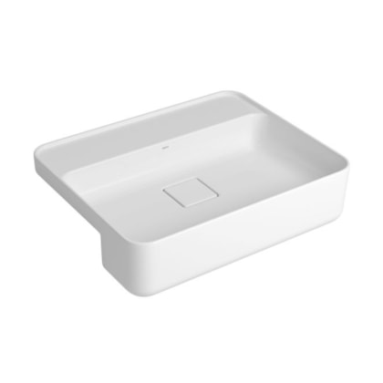 Cuba Semi-Encaixe Retangular Com Mesa Branco Deca 50cm