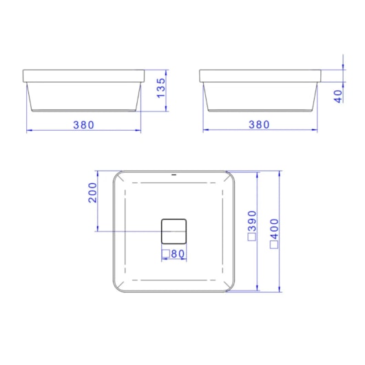 Cuba Sobrepor Quadrada Sem Mesa Slim Branco Deca 40x40cm - Imagem principal - 83e31fe5-e3ee-4a06-9c06-072f28d3a5fc