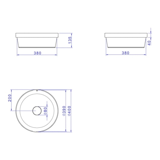 Cuba Sobrepor Redonda Branco Deca  40cm - Imagem principal - 7d98b97a-24ab-439b-9120-b4cc94ad8989